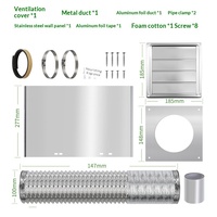 Tuyau d'évacuation flexible en plastique ABS pour sèche-linge, avec grille de ventilation auto-fermante réglable, pour extérieur, étanche à la pluie