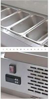 Salade Vitrine En Acier Inoxydable Table Top1800mm Réglable Thermostat Électrique 220V/50Hz Buffet Service Affichage