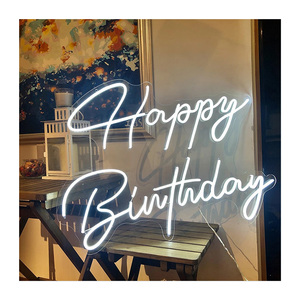 ป้ายไฟนีออน LED ทำจากอะคริลิคสำหรับงานแต่งงาน/งานเลี้ยง/บริษัท/ตกแต่งในร่มพร้อมสีที่กำหนดเองสุขสันต์วันเกิด - Product Image 6