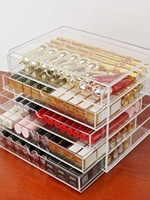 Boîte de rangement pour rouge à lèvres et fards à paupières en acrylique, faite à la main, multi-couches, anti-poussière, pour le bureau à domicile