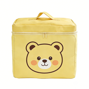 Organizador de juguetes <span class=keywords><strong>para</strong></span> bebés, bolsa de almacenamiento de juguetes <span class=keywords><strong>para</strong></span> niños con estampado de oso, bolsa organizadora portátil con asa reforzada, tela con cremallera suave - Product Image 3