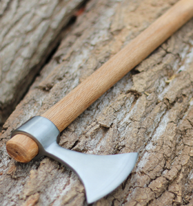 19.7 Inch Mẫu Lắp Ráp Tay Cầm Bằng Gỗ Rìu Thép Carbon Cao Giả Mạo Viking Chiến Thuật Râu Hatchet Tomahawk Fan Hình Rìu - Product Image 5