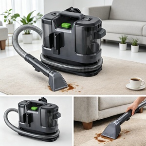 Nettoyeur de tapis multifonction portable pour la maison, aspirateur électrique humide et sec avec réservoir d'eau amovible - Product Image 3