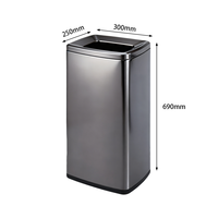 Poubelle rectangulaire pour hall d'hôtel, ouverture supérieure, grande capacité 30L, seau de rangement en métal sur pied, poubelle double couche pour centre commercial