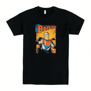 Camiseta Barb-Hero Negra con Diseño Gráfico de Superhéroe Unisex Talla Adulto - Product Image 2