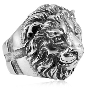 yunnique Tiger Head <b>Titanium</b> Steel <b>Ring</b> Silver Men's Fashion Jewelry Animal Zodiac Design Gift Occasion - Product Image 3