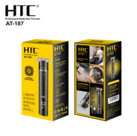HTC AT-187 alat cukur rambut, profesional Display LCD t-blade pemotong rambut penutup Motor tanpa potongan
