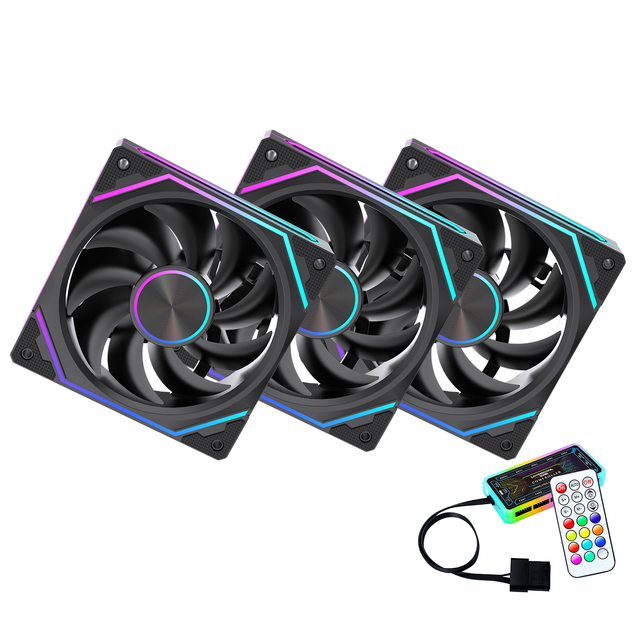 Lovingcool 120mm ARGB Infinity Mirror Forward Airflow Computer Case Fan with Fluid Bearing and 5V/3pin+PMW 4pin Interface