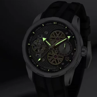 PD-YS022 Herrenuhren Tourbillon Skelett Mechanische Armbanduhr Herren Fluorkautschuk-Armband Automatikuhr für Männer Inklusive Box