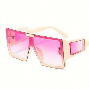 Gafas de Sol Cuadradas de Gran Tamaño con Logotipo Personalizado, Gafas de Sol de Moda Retro para Mujer, Lentes de Una Pieza con Protección UV400 - Product Image 5