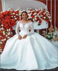 <span class=keywords><strong>Abito</strong></span> da sposa in <span class=keywords><strong>Tulle</strong></span> Mariage semplice manica lunga <span class=keywords><strong>abito</strong></span> da sposa nuova moda Vestido De Noiva - Product Image 3