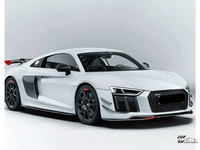 Kit carrosserie en fibre de carbone style P amélioré pour Audi R8 16-18 : Lame de pare-chocs avant, diffuseur arrière, jupes latérales et décoration de lame aérodynamique avant