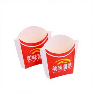 Boîte à frites personnalisée avec logo, biodégradable, résistante à l'huile, de qualité alimentaire, tendance, réutilisable, rouge, pour l'emballage alimentaire - Product Image 4