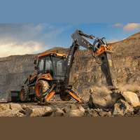 Backhoe Loader Hidrolik 35L Heavy Duty 4x4 dengan Kabin AC Tertutup untuk Pertambangan dan Konstruksi