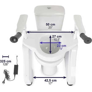 Elevador de Asiento de Inodoro Eléctrico (150 kg), Barra de Soporte para Baño, Elevador de Asiento de Inodoro con Reposabrazos KMINA K30022 - Product Image 6