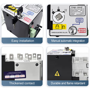 TOMZN 4P 100A, класс ПК, автоматический переключатель передачи, переключатели селектора переменного тока 400 В, автоматический или ручной, <span class=keywords><strong>2</strong></span> входа, 1 выход - Product Image 6