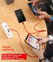Cable de Datos USB-A 3 en 1 de Nailon Tejido, Conectores Micro, Logotipo Personalizado, Cable de Carga Rápida para Teléfono Móvil, Venta al Por Mayor