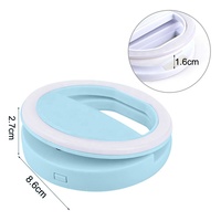 Mini Lampe Annulaire LED Universelle Rechargeable RK12 USB 28 LED pour Téléphone, Contrôle par Bouton, pour Photographie et Selfie