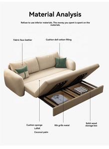 Logement locatif moderne canapé-<span class=keywords><strong>lit</strong></span> en tissu canapé-<span class=keywords><strong>lit</strong></span> <span class=keywords><strong>pliable</strong></span> à double usage pour une et deux personnes avec boîte de rangement - Product Image 3