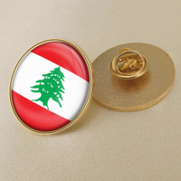 Drapeau du Liban Crystal Epoxy Badge Pin World Flag Pins