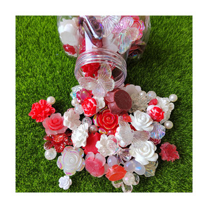 Cabujón de resina de diseño mixto con forma de rosa, lazo y corazón, de base plana, envasado en botella, para manualidades, decoración y adorno artístico - Product Image 4