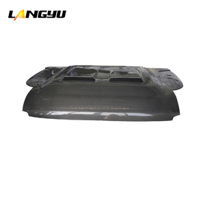 Sistema carrozzeria <span class=keywords><strong>Auto</strong></span> <span class=keywords><strong>Defender</strong></span> 90 110 130 Khan Design a secco in fibra di carbonio cofano anteriore per Land Rover - Product Image 5