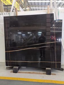 แผ่นหินอ่อนสีดำทองซาฮาร่าโนเยอร์ไก่งวงแผ่นหินอ่อนขัดเงา - Product Image 3