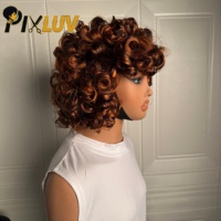 Perruques en gros : Perruque coupe pixie en cheveux vietnamiens bruts avec frange, perruques sans colle avec mèches, perruque blonde en cheveux humains, fournisseurs de perruques sans colle