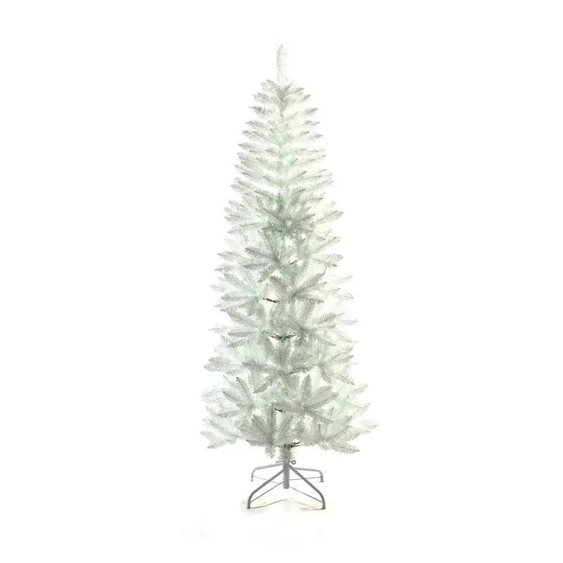 Artificial 210cm Christmas Tree with metal Foot Fir White Pencil Tree