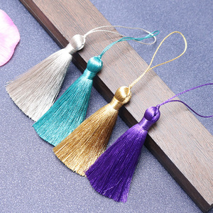 Cinta decorativa de 7 cm multicolor de seda helada con diseño de espiga vertical, resistente a las arrugas, para colgar, 100% poliéster, con borla alta - Product Image 2