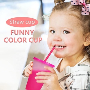 Com Straw and Lid Party Funny Tumbler Ice Cold Drinking Cup 16 oz <span class=keywords><strong>Cute</strong></span> BPA Free <span class=keywords><strong>Reusable</strong></span> Plastic Tumblers Copos de mudança de cor - Product Image 3