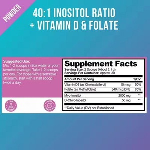 Suplemento Premium de Inositol, Cápsulas de Mio-Inositol, Apoyo para Mujeres, Vitamina Folato, Inositol para Mujeres, Cápsulas de D-Chiro-Inositol - Product Image 3