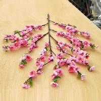 Desain Baru Dekorasi Pernikahan 250CM Sakura Imitasi Merah Sakura Imitasi Sakura Pohon Dahan Persik Musim Semi