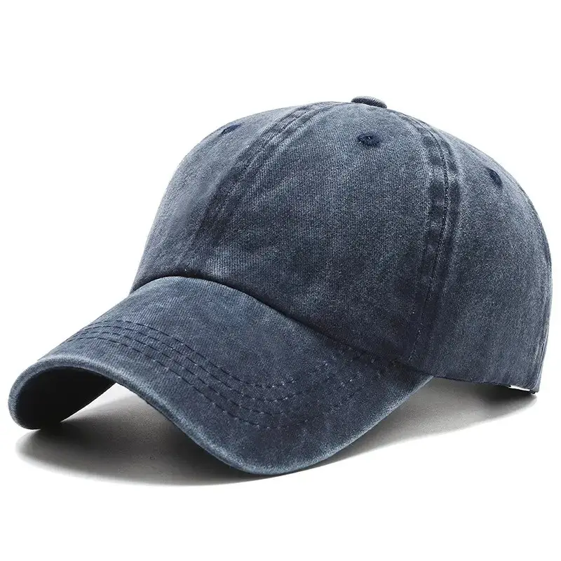 カスタムロゴメタルバックルスナップバックスポーツキャップヴィンテージスタイルアシッドディストレストウォッシュドコットンお父さん帽子非構造化野球帽