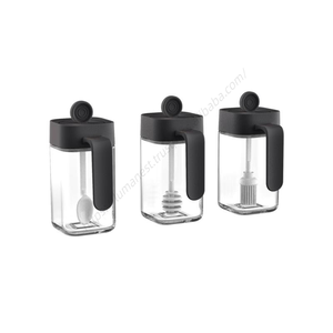Bouteilles d'assaisonnement en verre CXT079 en gros avec couvercle cuillère, flacons scellés pour sel, miel et huile, pour cuisine - Product Image 3
