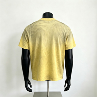T-shirt Homme Épais 260 g/m² Délavé à l'Acide Jaune Vintage Effet Minéral Coupe Oversize Streetwear Coton Manches Courtes Personnalisable OEM