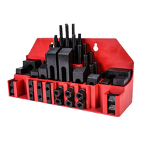 Kit de serrage combiné en acier de 58 pièces pour machine à fraiser, ensemble de fixation pour plaque de pressage à rainure en T avec finition oxyde noir
