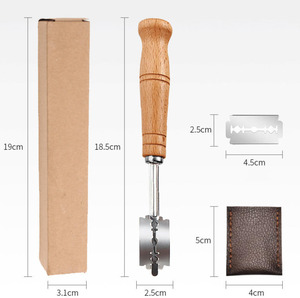 Wholesale <strong>Hand</strong> <strong>Crafted</strong> Food Grade Stainless Steel Oak Dough Scoring Knife with 5 Blades Bakers Lame Dough Scoring Knife - Product Image 4