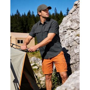 Chemise à manches courtes en coton pour homme FOXA, décontractée, pour le travail, respirante, en tissu popeline - Product Image 4