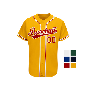 Vente en gros Sublimation complète T-shirt vierge à col en V et rayures de baseball vintage Maillot de baseball pour hommes - Product Image 3