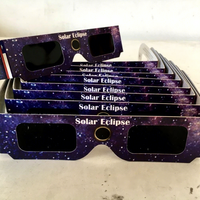 Lunettes personnalisées en papier pour l'éclipse solaire totale 2026, lunettes de vision carrées pour l'éclipse solaire, monture intégrale, résistantes aux UV, UV400, certifiées CE ISO