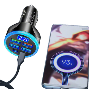 <span class=keywords><strong>Chargeur</strong></span> de <span class=keywords><strong>voiture</strong></span> USB Type C Full PD 30W avec affichage de la tension, 2 ports PD, <span class=keywords><strong>4</strong></span> ports USB A, adaptateur de charge super rapide multi-ports avec voltmètre - Product Image 1