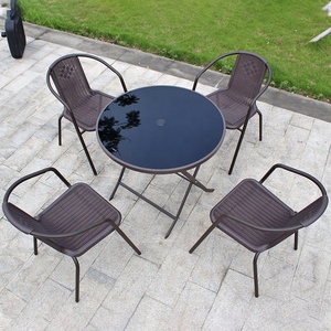 <span class=keywords><strong>Barato</strong></span> plegable al aire libre comedor conjunto restaurante café Muebles <span class=keywords><strong>de</strong></span> Jardín patio muebles <span class=keywords><strong>de</strong></span> ratán - Product Image 5