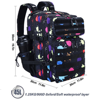 Sac à dos tactique de sport Trailpop Graffiti 50L, sac de fitness imperméable, tendance, pour adolescents, voyages, randonnée, pour hommes