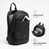 Sac bandoulière homme en PVC résistant à l'eau avec chargement USB, sac de poitrine antivol pour voyage, vente en gros OEM ODM