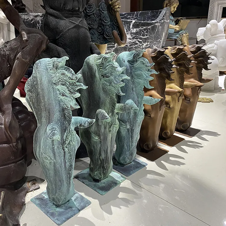Op Maat Gemaakte Metalen Dierenkop Bronzen Paardenhoofd Sculptuur Voor Indoor Outdoor Decoratie