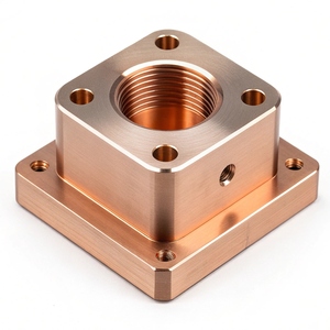 CNC Machined Copper <b>Mounting</b> Bracket with Multiple Drilled Holes Milling Forging Al Parts - Product Image 1