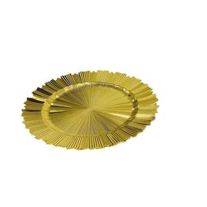Assiettes de présentation en plastique irrégulières dorées en gros pour la décoration de mariage - Product Image 1