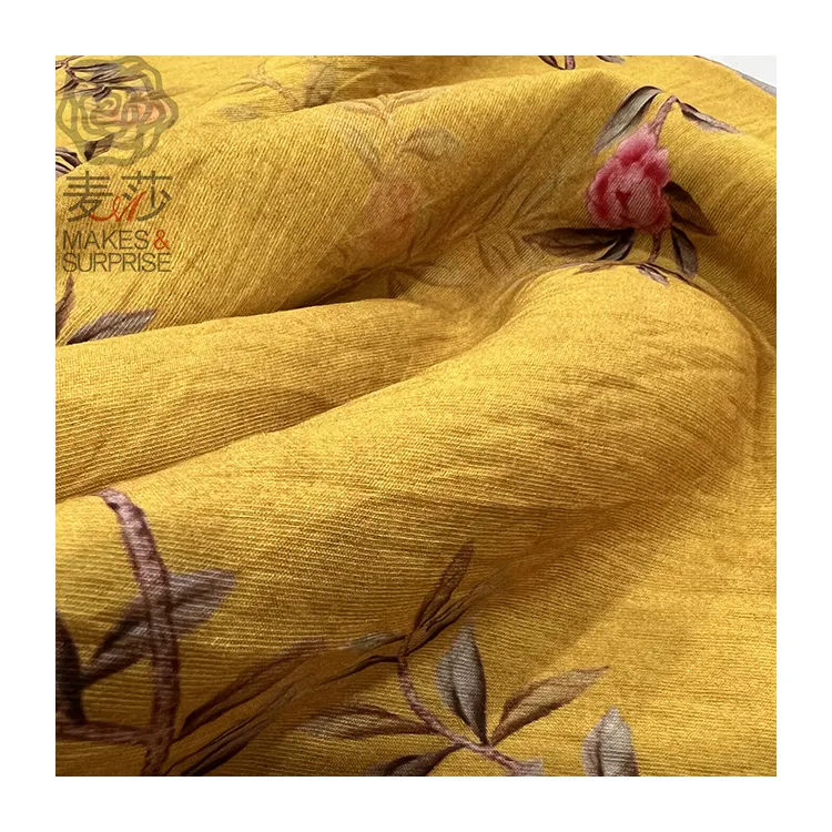 2023 tessuti stampati floreali personalizzati 80% Rayon 20% Nylon Rayon cotone motivo semplice per indumento abito da donna