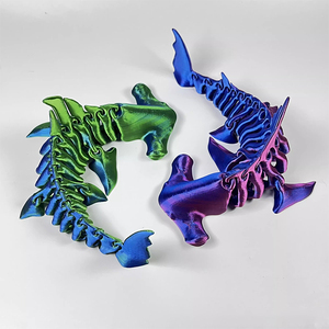 Juguetes de Animales Marinos Impresos en 3D, Tiburón <span class=keywords><strong>Martillo</strong></span> Articulado, Figura de Animal Oceánico Flexible con Articulaciones Móviles para Escritorio - Product Image 5